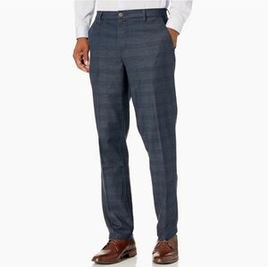 GOODTHREADS Grey Plaid Skinny Fit Comfort Stretch Dress Pants